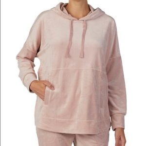 blush pink velour  hoodie